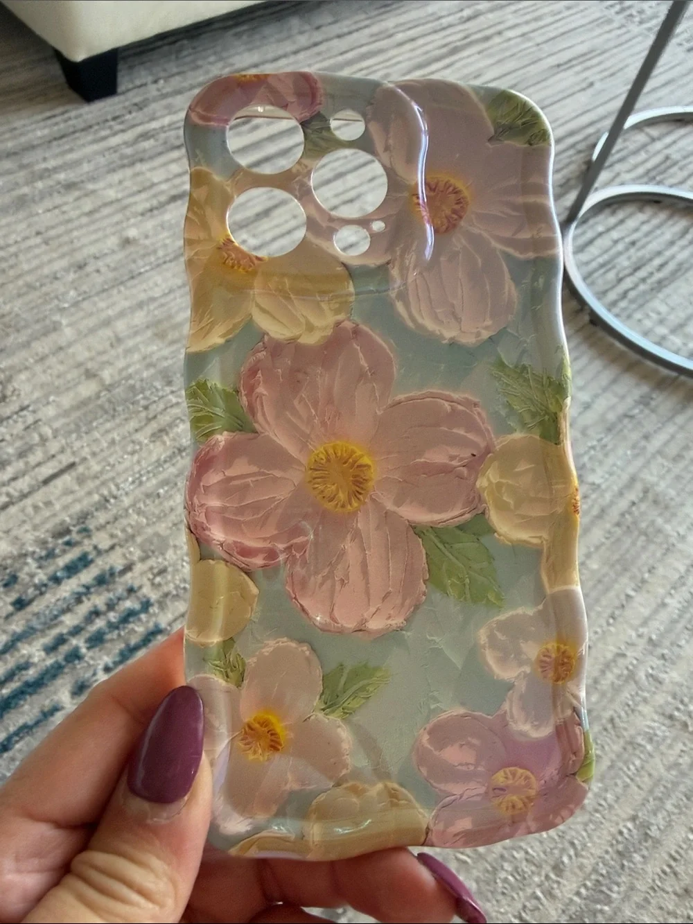 Floral Pink and Yellow Protective Phone Case for iPhone 15 Pro Max